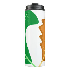 Garrafa Térmica O Coração da Natureza Folhas verdes e marrons