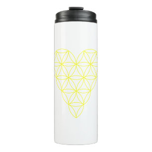 Garrafa Térmica O Coração Da Vida - Amarelo/Com Fio.01