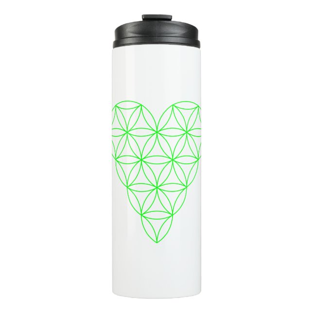 Garrafa Térmica O Coração Da Vida - Verde/Com Fio.01. (Frente)