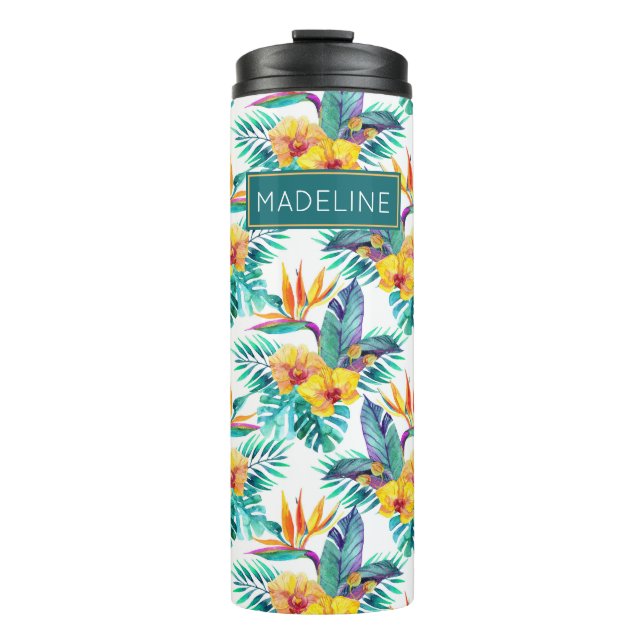 Garrafa Térmica O pássaro de paraíso & o teste padrão | da (Frente)