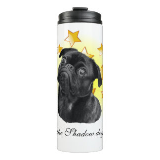 Garrafa Térmica O Pequeno Pug Negro Bonito é uma Estrela