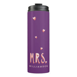 Garrafa Térmica O tipográfico Sra. Purple & Pink Trendy Girly Hear