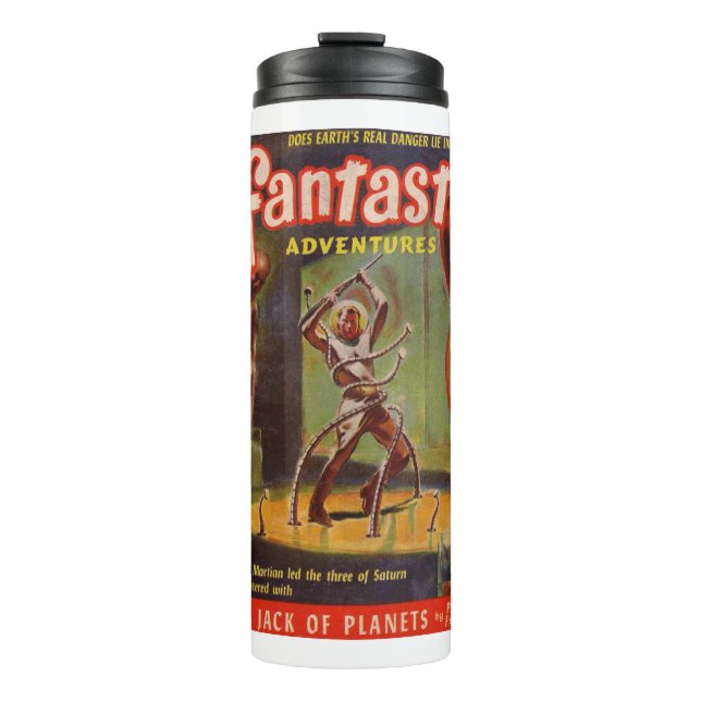 Garrafa Térmica O Valete dos Planetas - Estrelas - Scifi - Astrona (Frente)