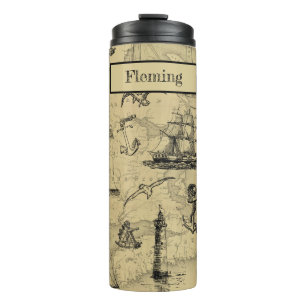 Garrafa Térmica O Vintage NMaritime Viagem náutico náutica envia s