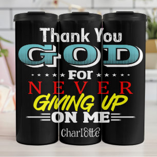 Garrafa Térmica Obrigado Deus Por Nunca Desistir de Mim