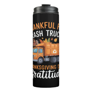 Garrafa Térmica Obrigado pelo Reciclar de Truck no Dia de Ação de