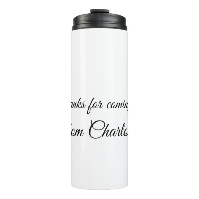 Garrafa Térmica obrigados para a mensagem de texto do nome de adiç (Frente)