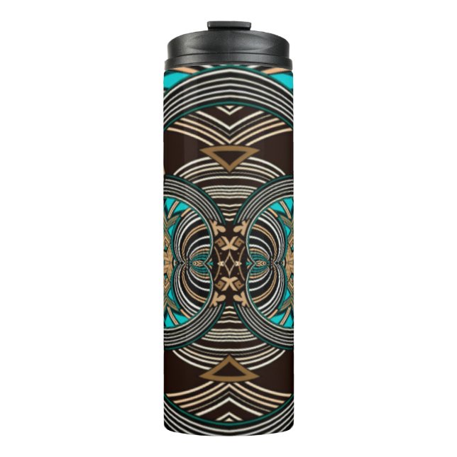 Garrafa Térmica Ocean Tides Abstrato Tribal  (Frente)