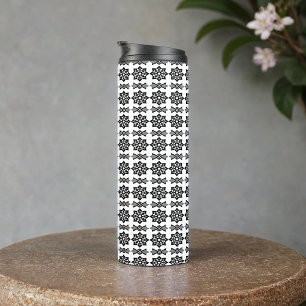 Garrafa Térmica Octagin Floral Preto