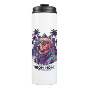 Garrafa Térmica Óculos de Sol de Cachorro da Unidade Retro K9 Neon