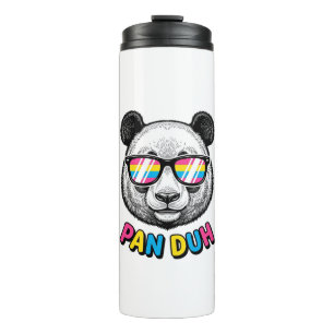 Garrafa Térmica Óculos de Sol Panda Divertido Camisa de Gravura Vi