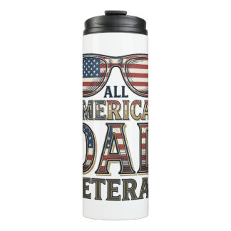 Garrafa Térmica Óculos de sol patrióticos para veteranos do All Am