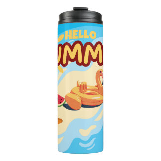 Garrafa Térmica Olá Flamingo Térmico de Verão Tumbler