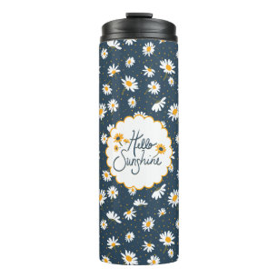 Garrafa Térmica Olá Sunshine Stem Daisy Floral Patterno