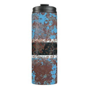 Garrafa Térmica Old Botswana grunge background flagabstract, aged,