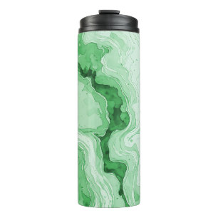 Garrafa Térmica Olhar Ágata Verde Floresta Druzy