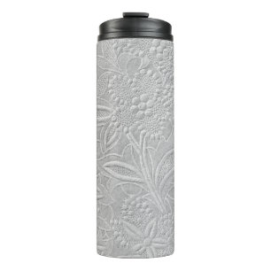 Garrafa Térmica Olhar Floral Cinza Embossado