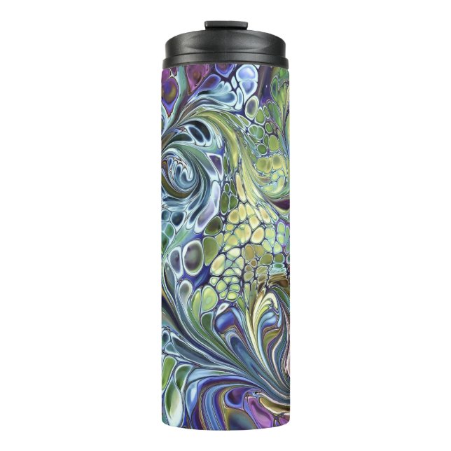 Garrafa Térmica Oliva verde sálvia, bordô azul roxo (Frente)