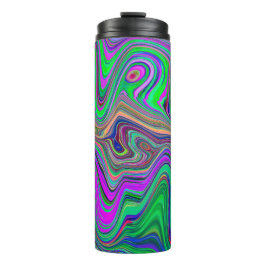 Garrafa Térmica Ondas Trippy de Verde Lima e Roxo