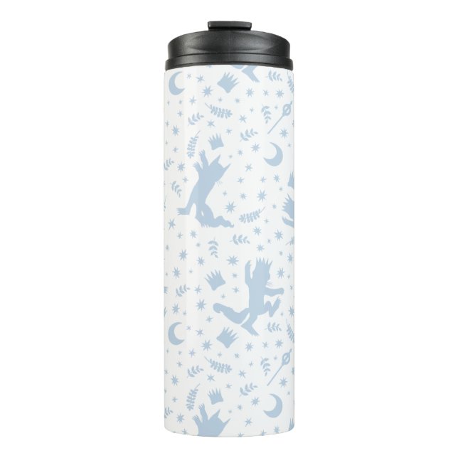 Garrafa Térmica Onde as Coisas Selvagens Floral Azul (Frente)