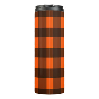 Garrafa Térmica Orange and Black Guingham