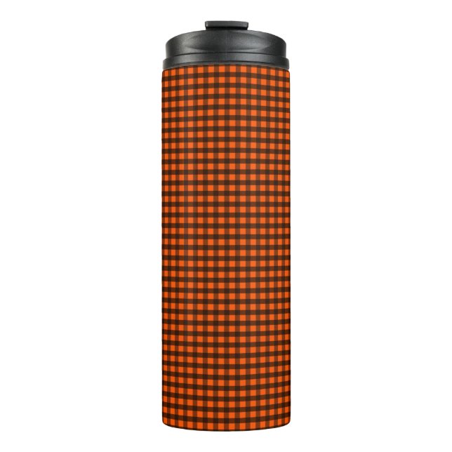 Garrafa Térmica Orange and Black Small Guingham (Frente)