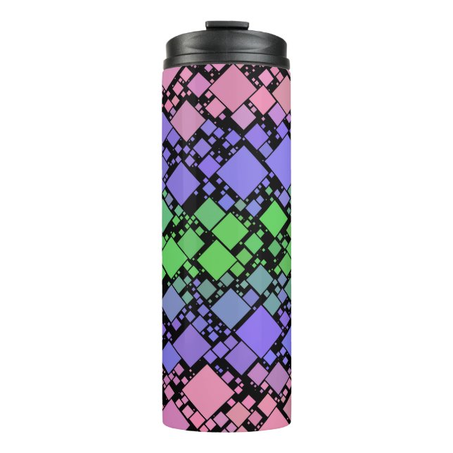 Garrafa Térmica Orgulho Trigênero Groovy Boho Retro Mod Geométrico (Frente)