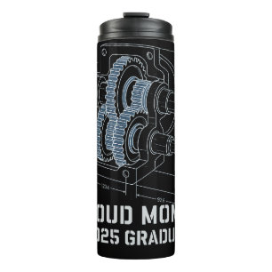 Garrafa Térmica Orgulhosa Mãe do Formando ME 2025 Gearbox Bluepr