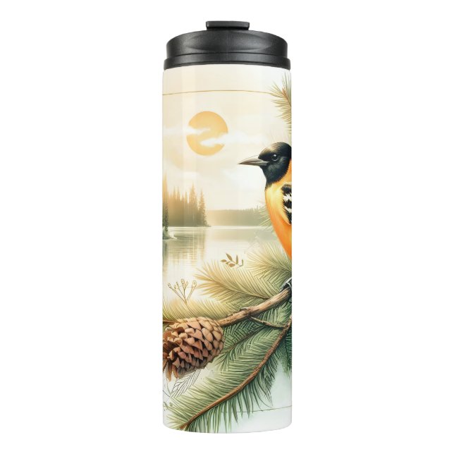 Garrafa Térmica Oriole Songbird Evening Watercolor Tumbler (Frente)