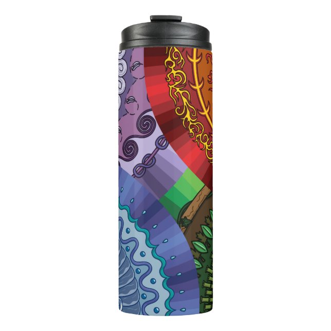 Garrafa Térmica Os elementos Mandalas Tumbler Térmico (Frente)
