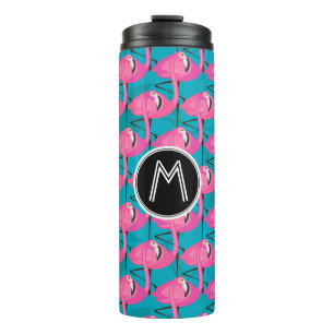 Garrafa Térmica Os flamingos de néon dois   adicionam sua inicial