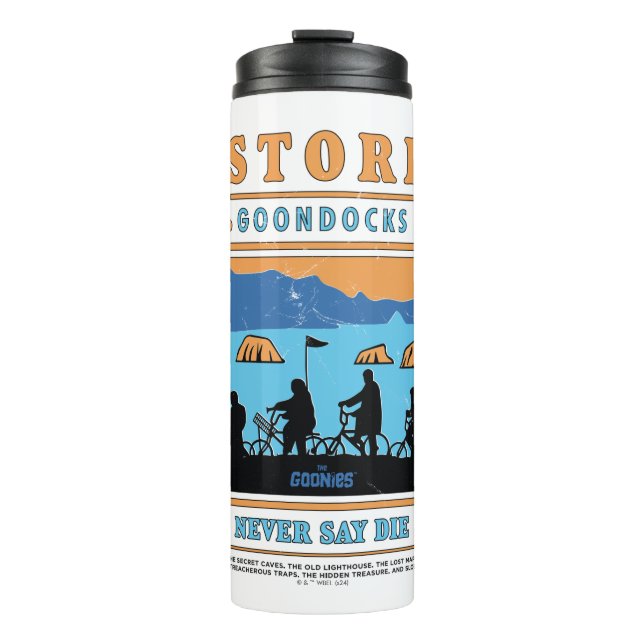 Garrafa Térmica Os Goonies Silhuettes Sobre Astoria Goondocks (Frente)