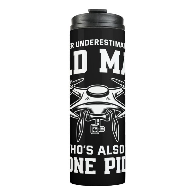 Garrafa Térmica Os Mens Nunca Subestimam Um Velho Que Também O' (Frente)