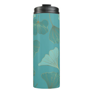 Garrafa Térmica Ouro luxuoso Ginkgo, papel de parede.