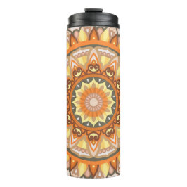Garrafa Térmica Outono Mandala Viagem Quente Folhas de Outono Boho