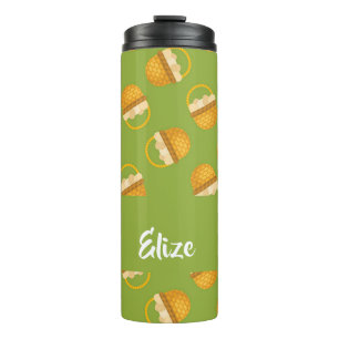 Garrafa Térmica Ovos em cesto castanho em verde