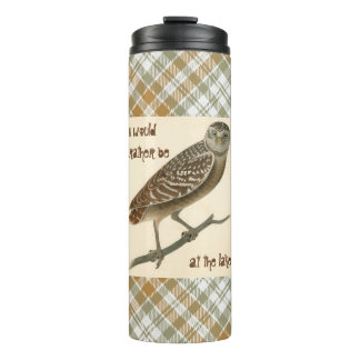 Garrafa Térmica Owl Gold Green Plaid Thermal Tumbler