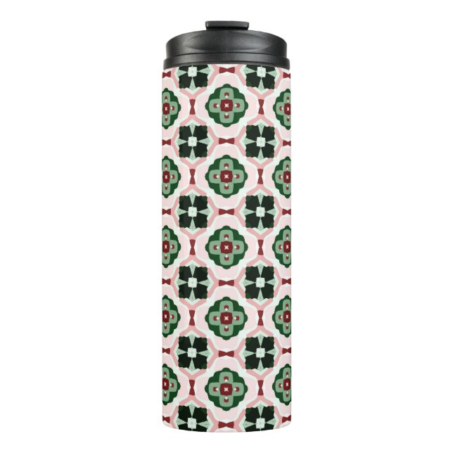 Garrafa Térmica Padrão Abstrato de Natal Fofo Boho Retro Funky (Frente)