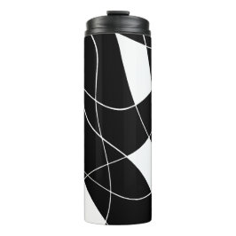 Garrafa Térmica padrão abstrato moderno preto e branco