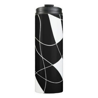 Garrafa Térmica padrão abstrato moderno preto e branco