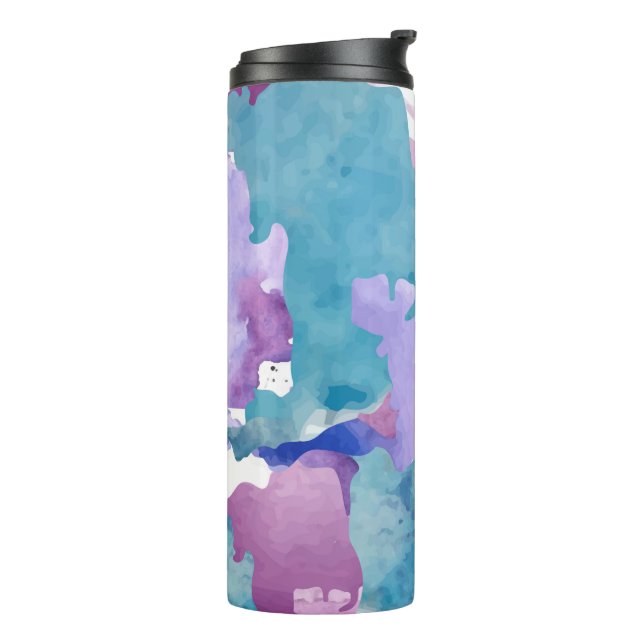 Garrafa Térmica Padrão Azul de Camouflage (Giro à esquerda)