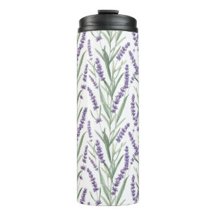 Garrafa Térmica Padrão Botânico de Lavanda