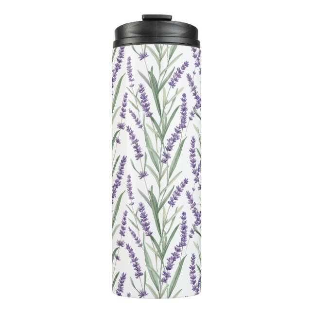 Garrafa Térmica Padrão Botânico de Lavanda (Frente)