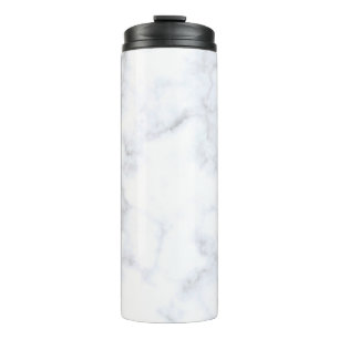 Garrafa Térmica Padrão branco de textura mármore