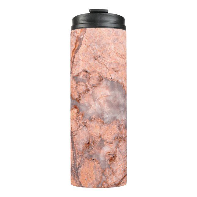 Garrafa Térmica Padrão branco de textura mármore (Frente)