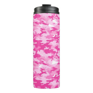 Garrafa Térmica Padrão Camuflagem Rosa – Conscientização sobre o C