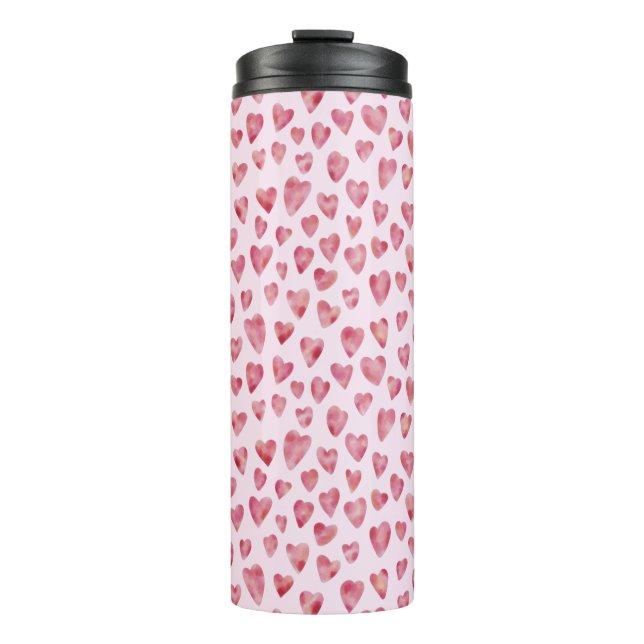 Garrafa Térmica Padrão cardíaco cor-de-rosa (Frente)