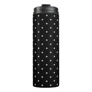 Garrafa Térmica Padrão Clássico de Bolinhas Preto e Branco