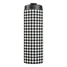 Garrafa Térmica Padrão clássico de houndstooth preto