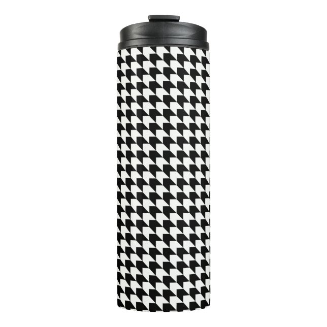 Garrafa Térmica Padrão clássico de houndstooth preto (Frente)